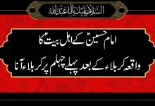 امام حسینؑ کے اہل بیتؑ کا واقعہ کربلاء کے بعد پہلے چہلم پر کربلاءآنا
