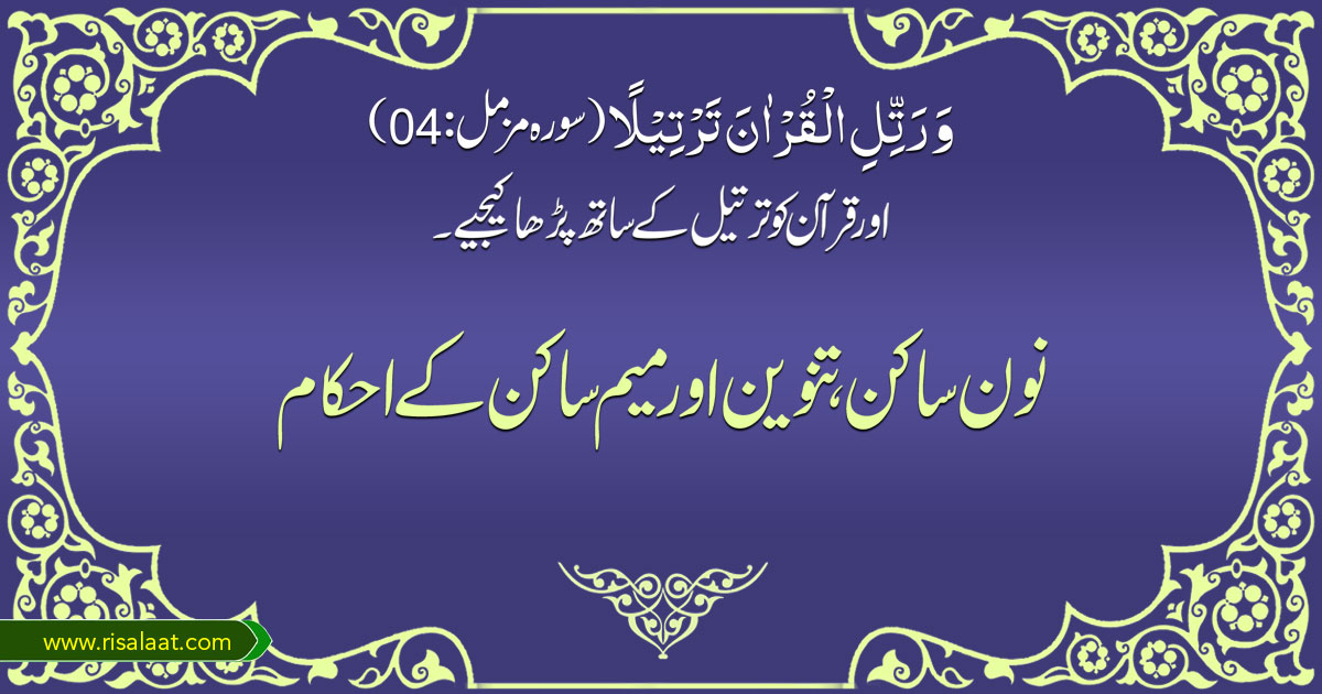 نون ساکن، تنوین اور میم ساکن کے احکام