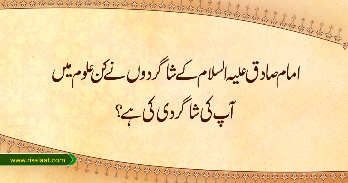 امام صادق علیہ السلام کے شاگردوں نے کن علوم میں آپ کی شاگردی کی ہے؟