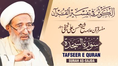 تفسیر سورہ السجدة | مفسر قرآن شیخ محسن علی نجفی دام عزہ